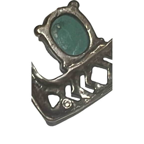 Sterling Silver Variscite Native Style Handmade Dangle Pierced Earrings - Picture 7 of 10